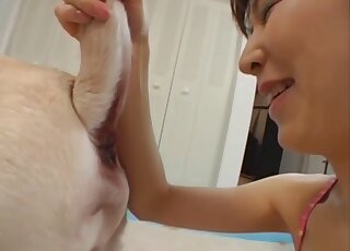Dog gets her ass licked by a crazy zoophilic hooker