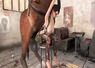 Hardcore horse 3D bestiality porn featuring a nice doll