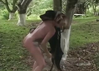 Masturbating mommy prepping for hardcore zoo sex