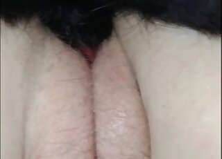 Helplessly horny lady cums with a cock inside