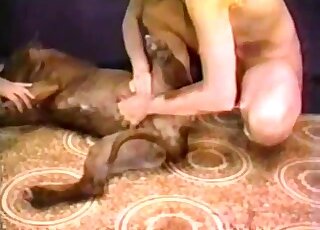 Hot ladies enjoying passionate banging with a dog