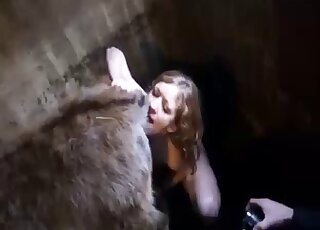 Blonde shows her lust for animal dicks and zoo sex