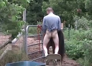 Pale-ass dude fucking his horny pony