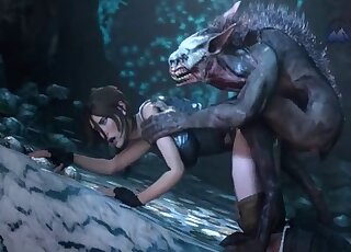 Lara Croft gets fucked by a monster