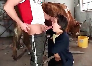 Couple enjoying a sexy cow