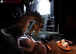 Brutal 3D dragon fucks with a glamorous princess