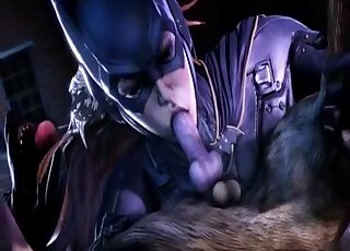 Godlike 3D oral bestiality with a stunning Catwoman