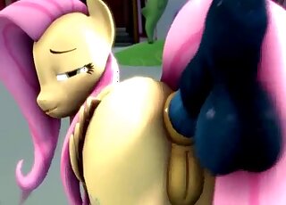 Cute little 3D pony screwed in the anal hole