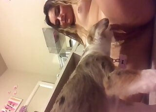Good-looking hottie fucks with her doggy