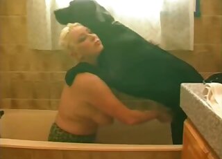 Big black beast and a nice blonde enjoy each other