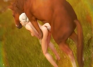 Aesthetic horse likes hardcore 3D porn so much