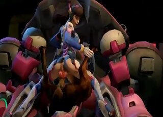 D.Va enjoying cowgirl sex with animals in HD