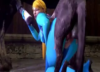 Metroid’s Samus getting fucked by a sexy doggo