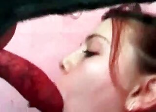 Red-haired Asian chick is ready to suck cock