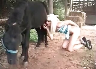 Awesome pony fuck movie with a dumb blonde