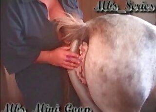 Home movie starring a BBW and her fave horse