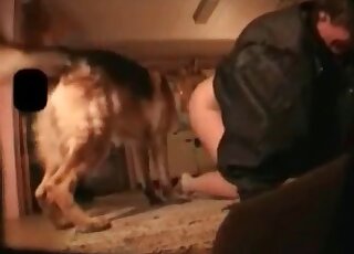 Wet pussy fucking movie with a kinky canine in HD
