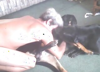Lusty male zoo lover fucks with his doggy
